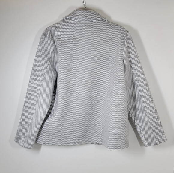 Joie Gray White Pattern Wool Blend Button Up Jacket Women Size Large NWOT - Picture 4 of 5
